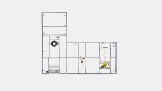 Geberit GIS installation wall for washbasin area, WC and shower